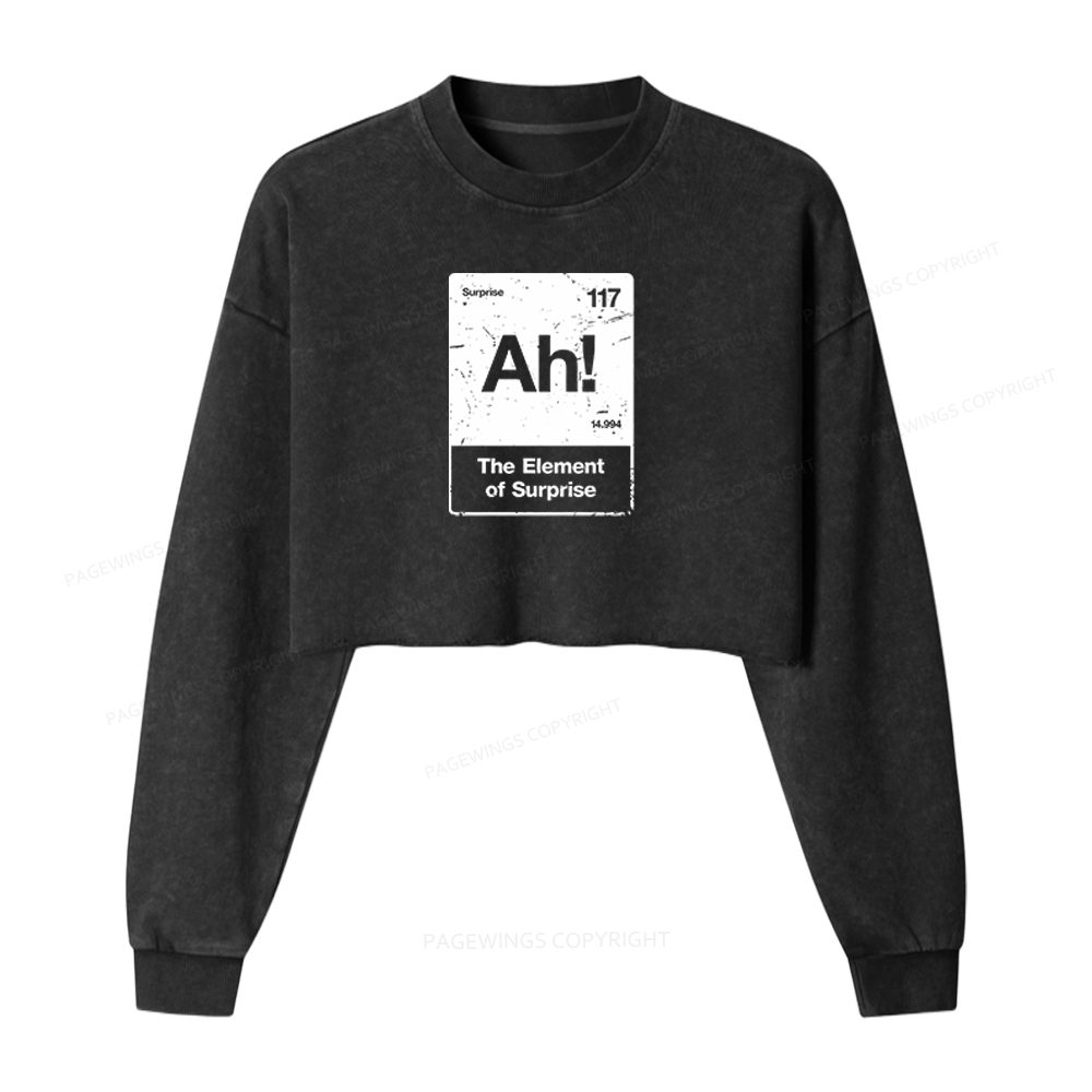 Pagewings The Element Of Surprise Washed Crop Sweatshirt