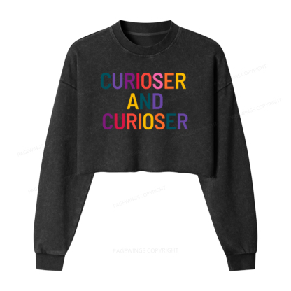 Pagewings Curioser Washed Crop Sweatshirt