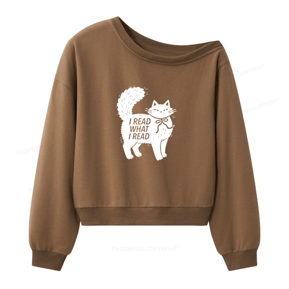 Pagewings I Read What I Read Women Off Shoulder Sweatshirt