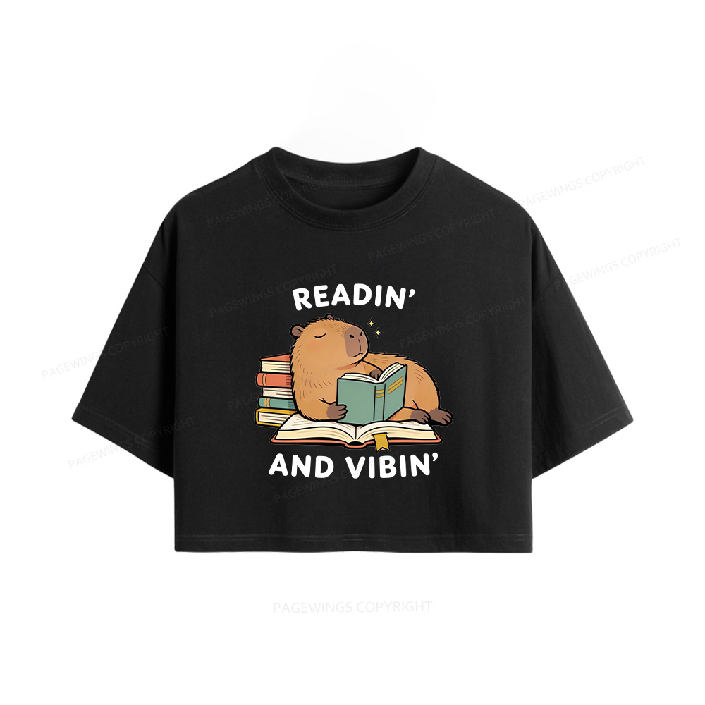 Pagewings Readin' And Vibin' Women Crop Tops