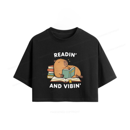 Pagewings Readin' And Vibin' Women Crop Tops