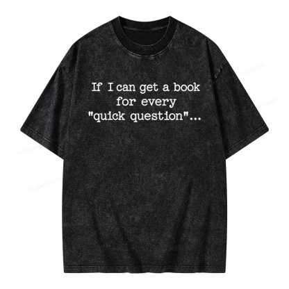 Pagewings If I Can Get A Book Unisex Washed T-shirt