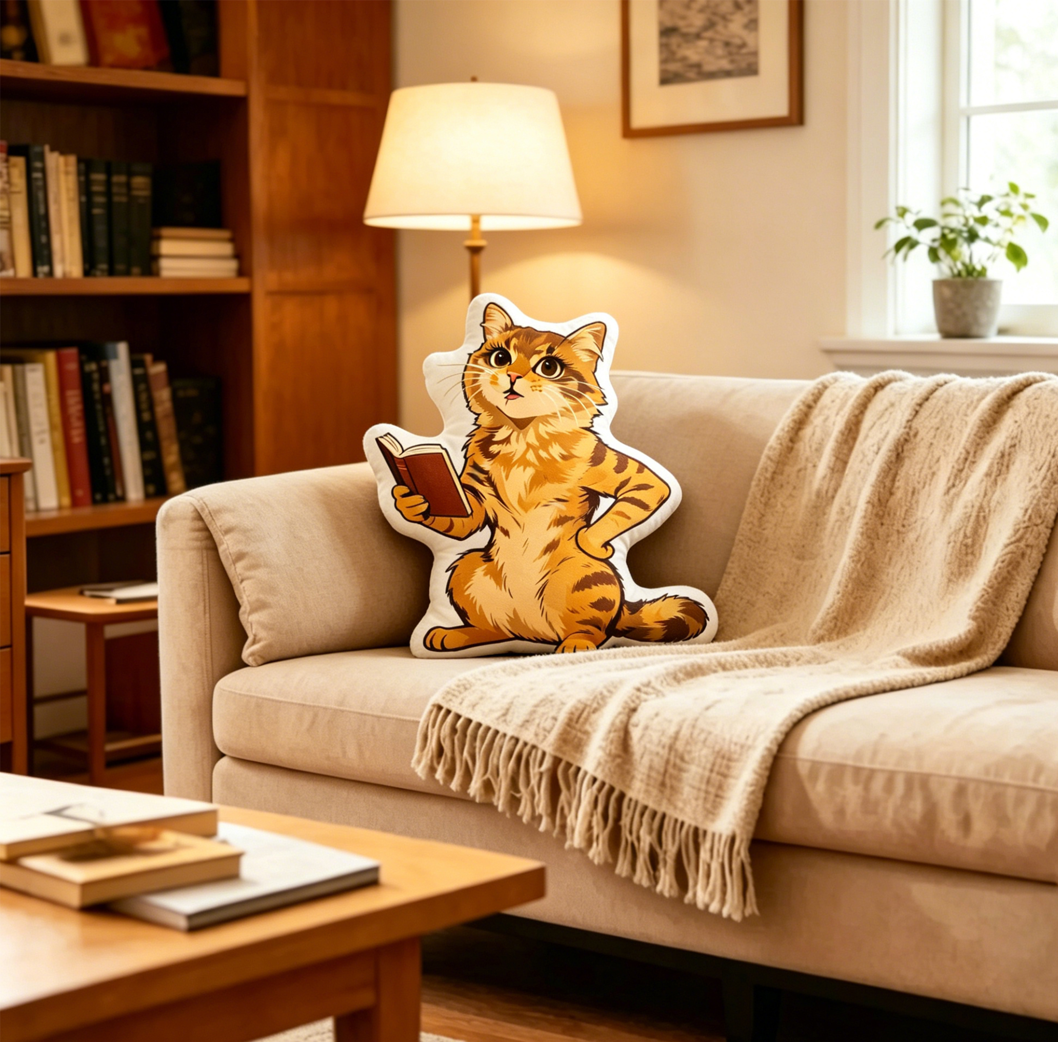 Pagewings I Read Smut Books Shaped Throw Pillow