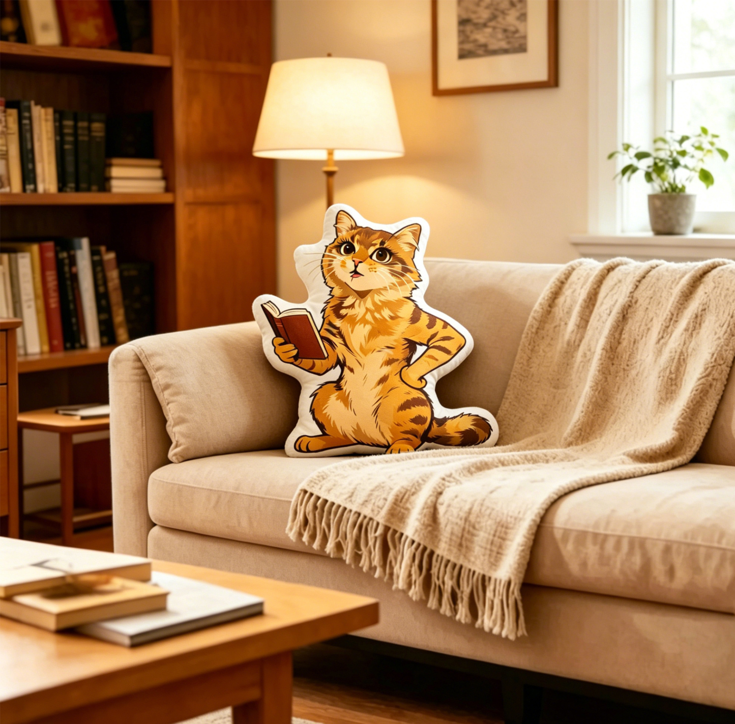 Pagewings I Read Smut Books Shaped Throw Pillow