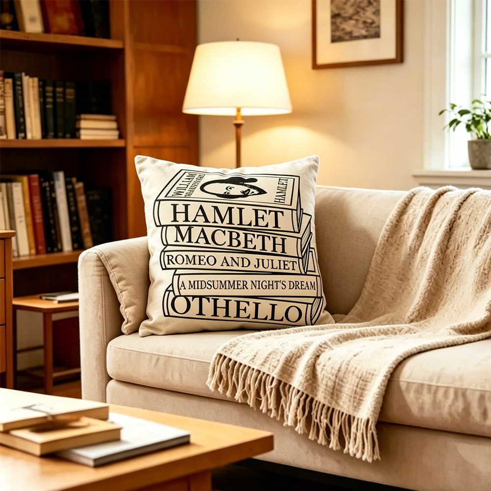 Pagewings Shakespeare Shaped Throw Pillow