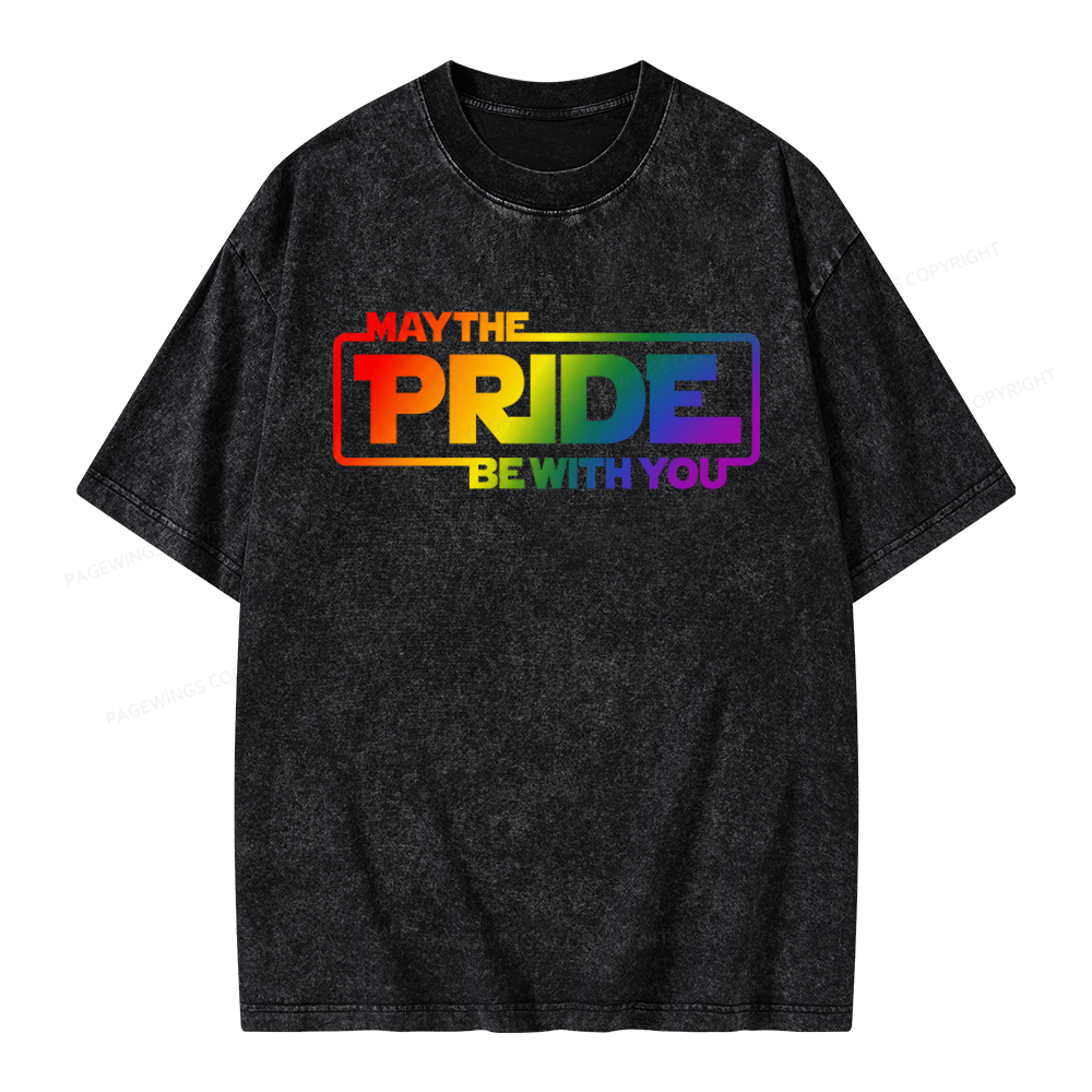 Pagewings May The Pride Be With You Unisex Washed T-shirt