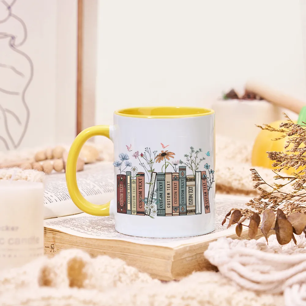 Pagewings Personalized Tittle Floral Books Mug