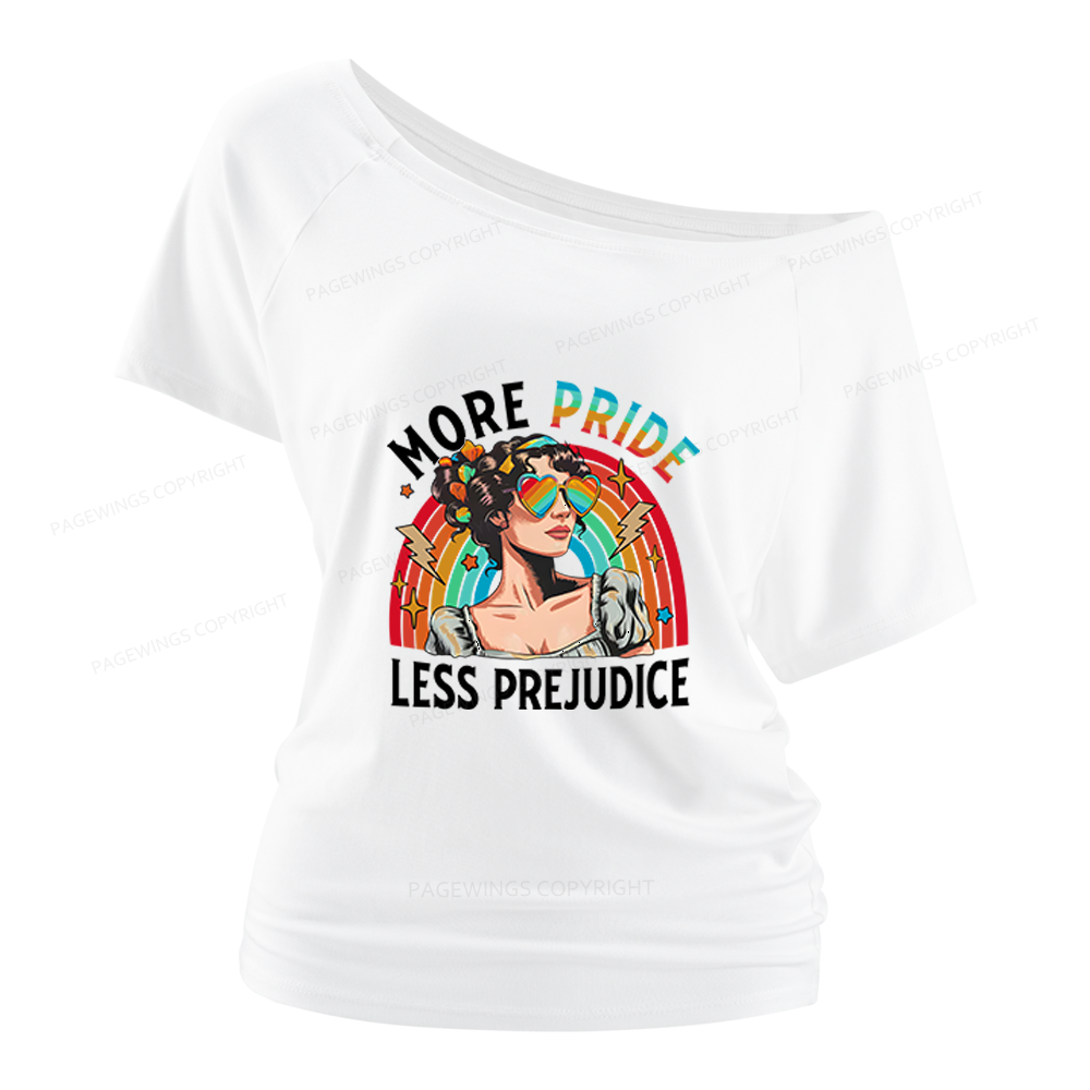 Pagewings More Pride Less Prejudice Women Off Shoulder T-shirts