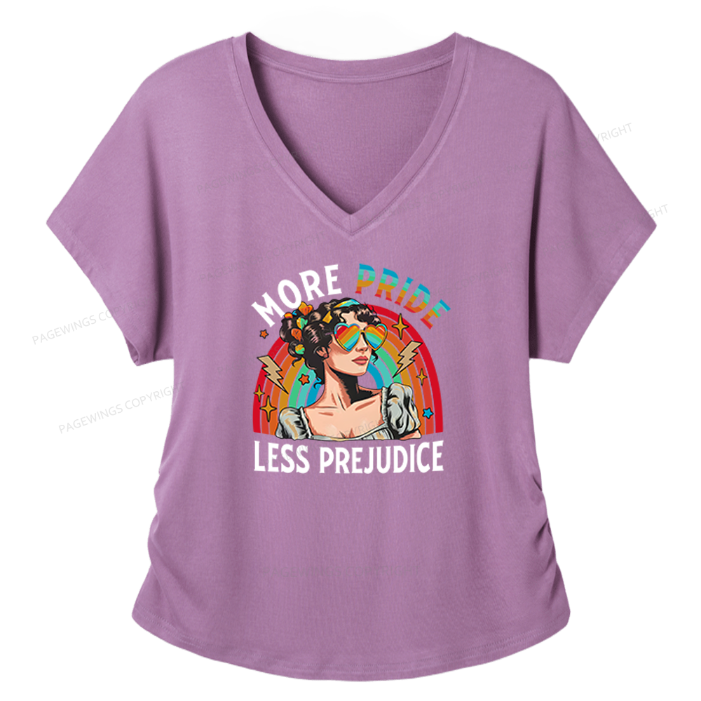 Pagewings More Pride Less Prejudice Soft Women's Modal V-neck T-shirt