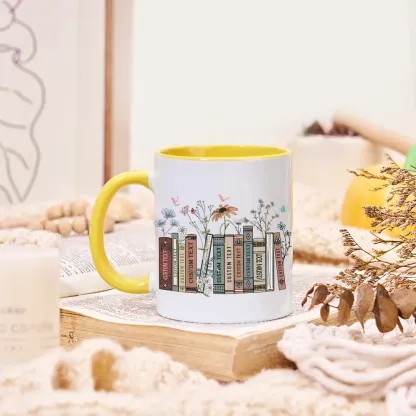 Pagewings Personalized Tittle Floral Books Mug
