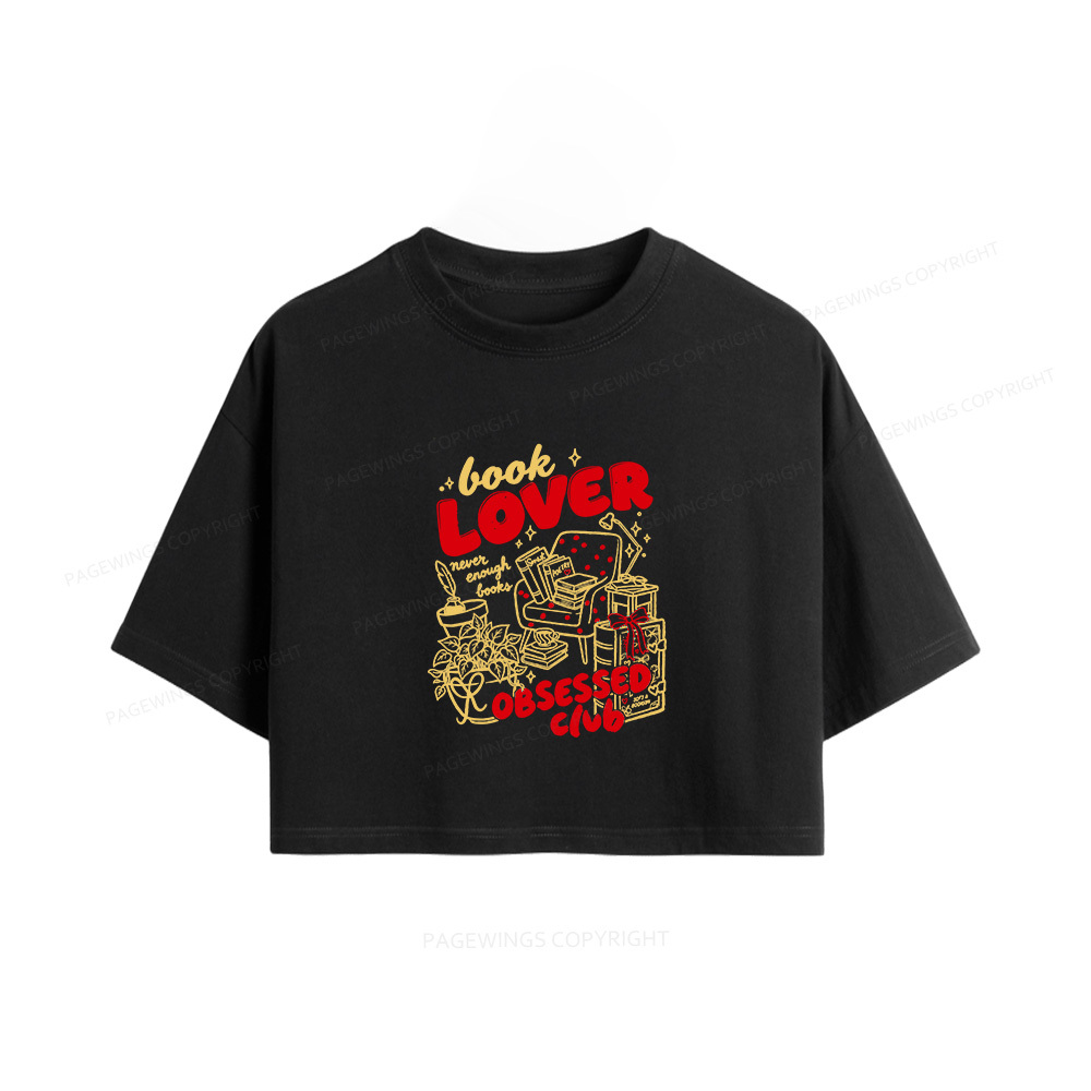 Pagewings Book Lover Obsessed Club Women Crop Tops