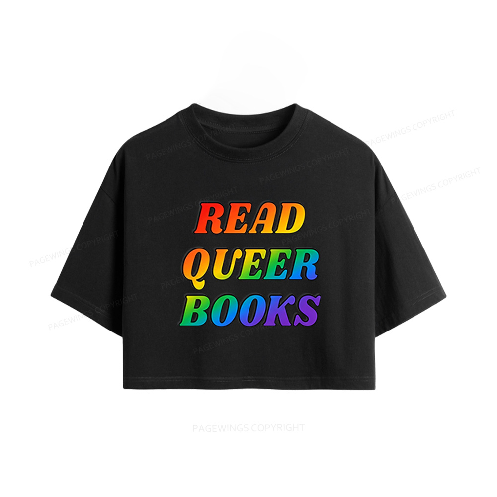 Pagewings Queer Books Women Crop Tops