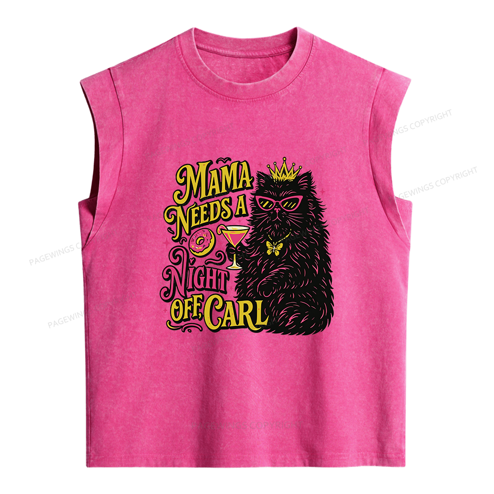 Pagewings Mama Needs A Night Off Women's Washed Tank Top