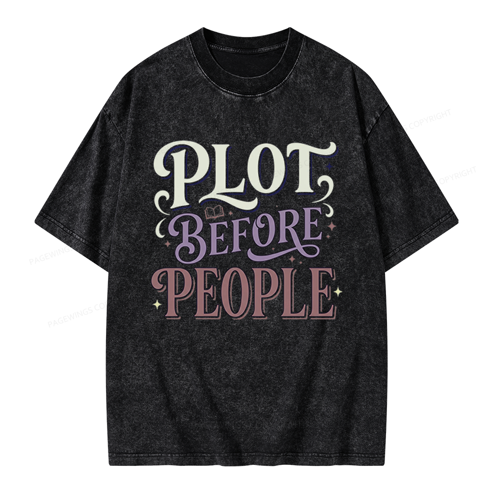 Pagewings Plot Before People Unisex Washed T-shirt