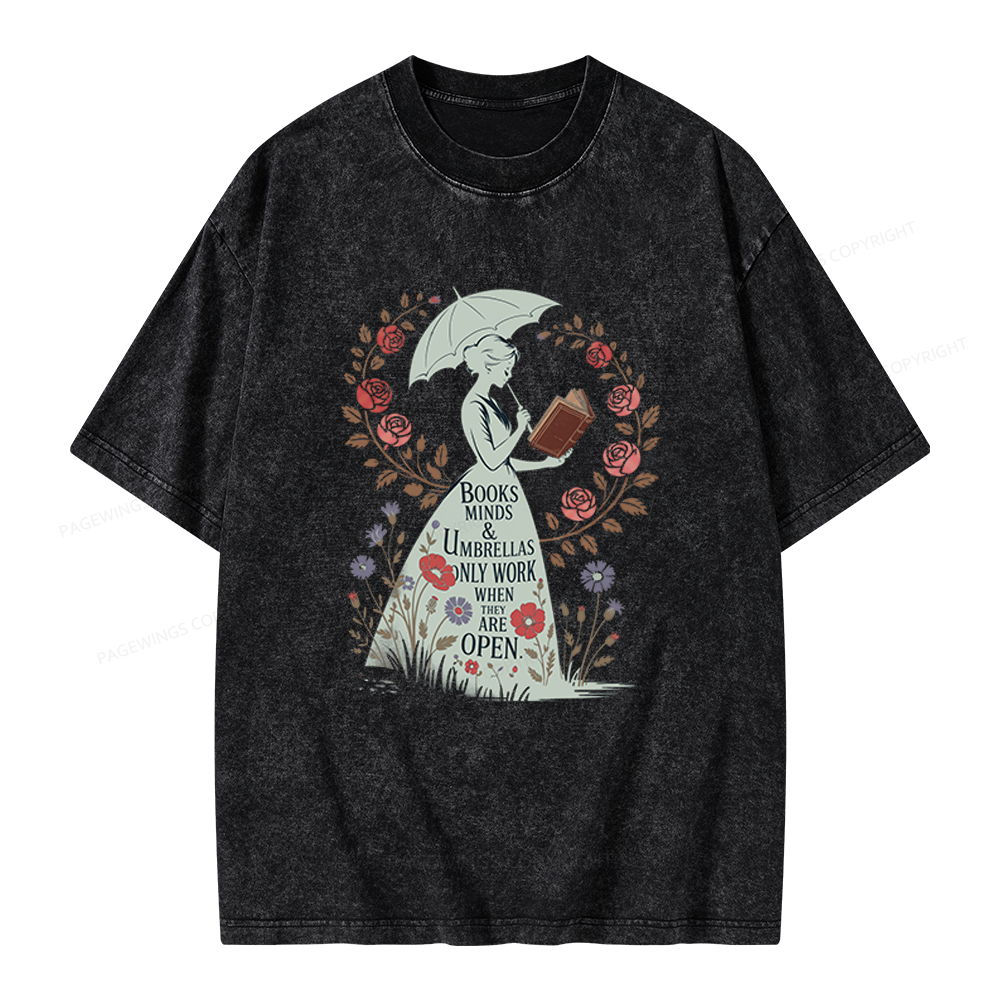 Pagewings Books Minds Unisex Washed T-shirt