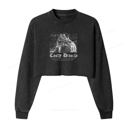 Pagewings Dark Romance Bookish Washed Crop Sweatshirt