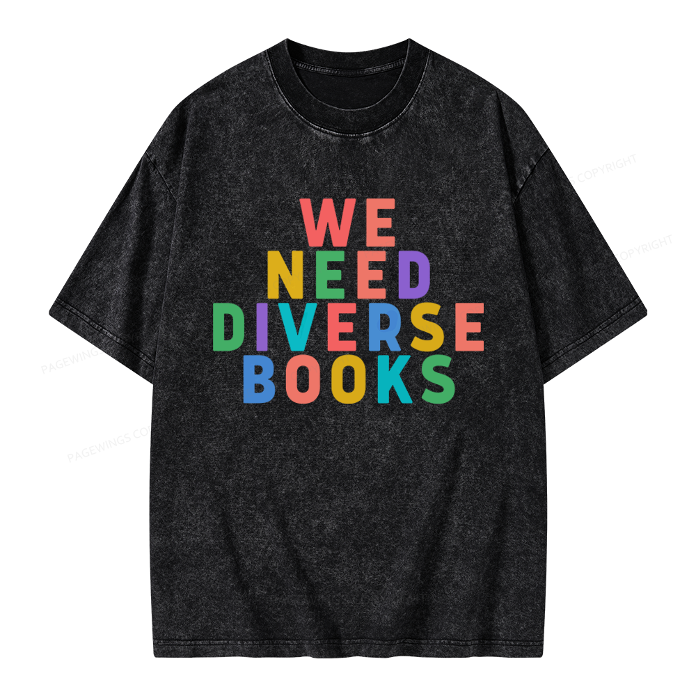 Pagewings We Need Diverse Books Unisex Washed T-shirt