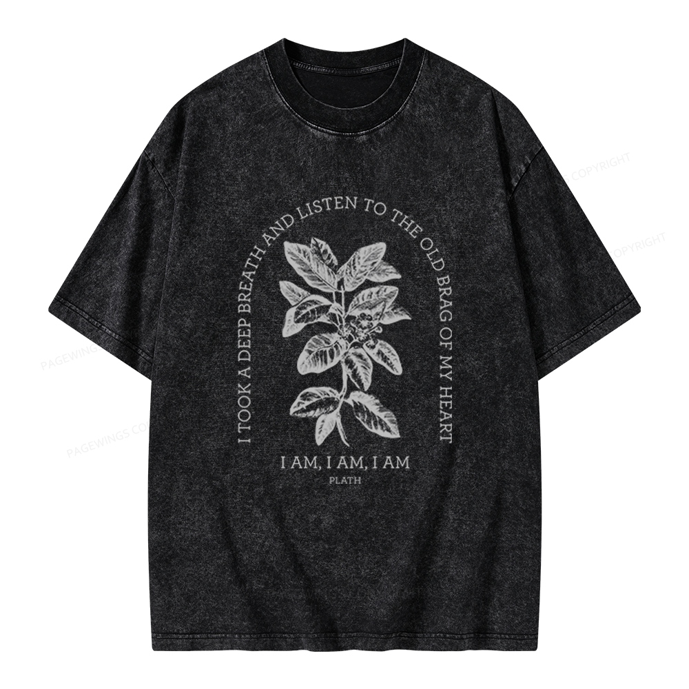 Pagewings Poet Bookish Unisex Washed T-shirt