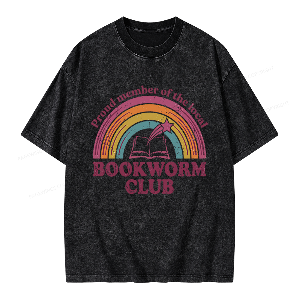 Pagewings Bookworm Club Unisex Washed T-shirt