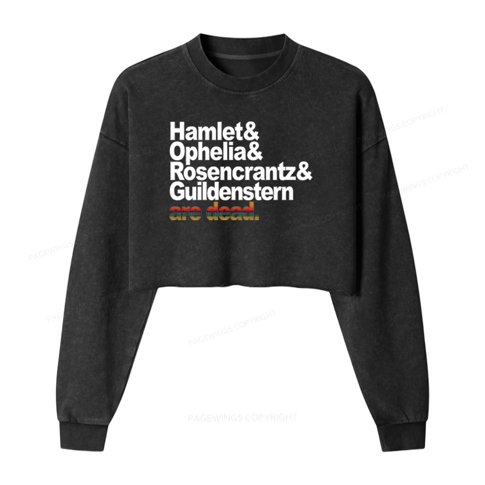 Pagewings Drama lovers Washed Crop Sweatshirt