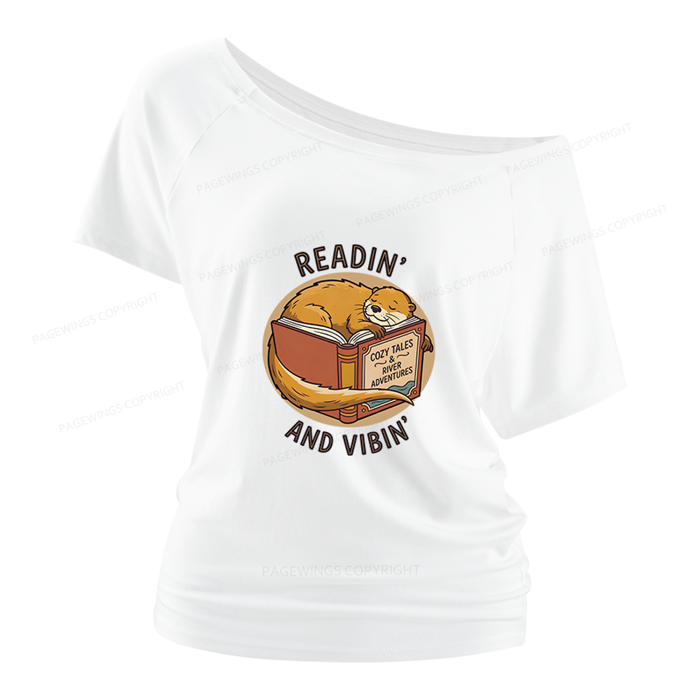 Pagewings Readin' And Vibin' Women Off Shoulder T-shirts