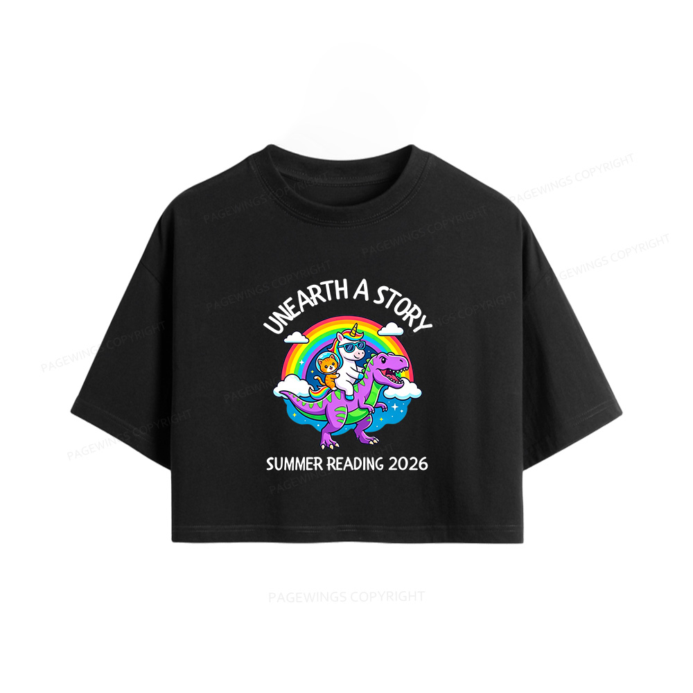 Pagewings Summer Reading Women Crop Tops