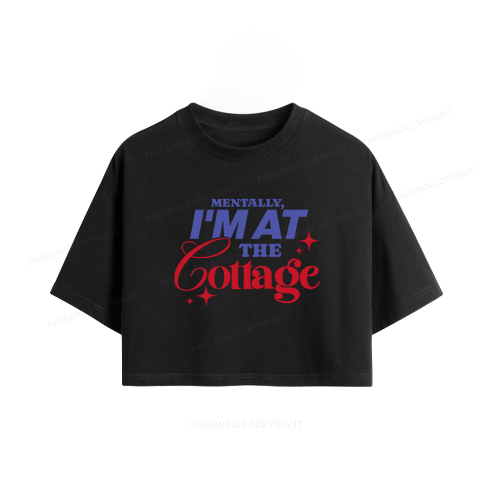 Pagewings I'm at the Cottage Women Crop Tops