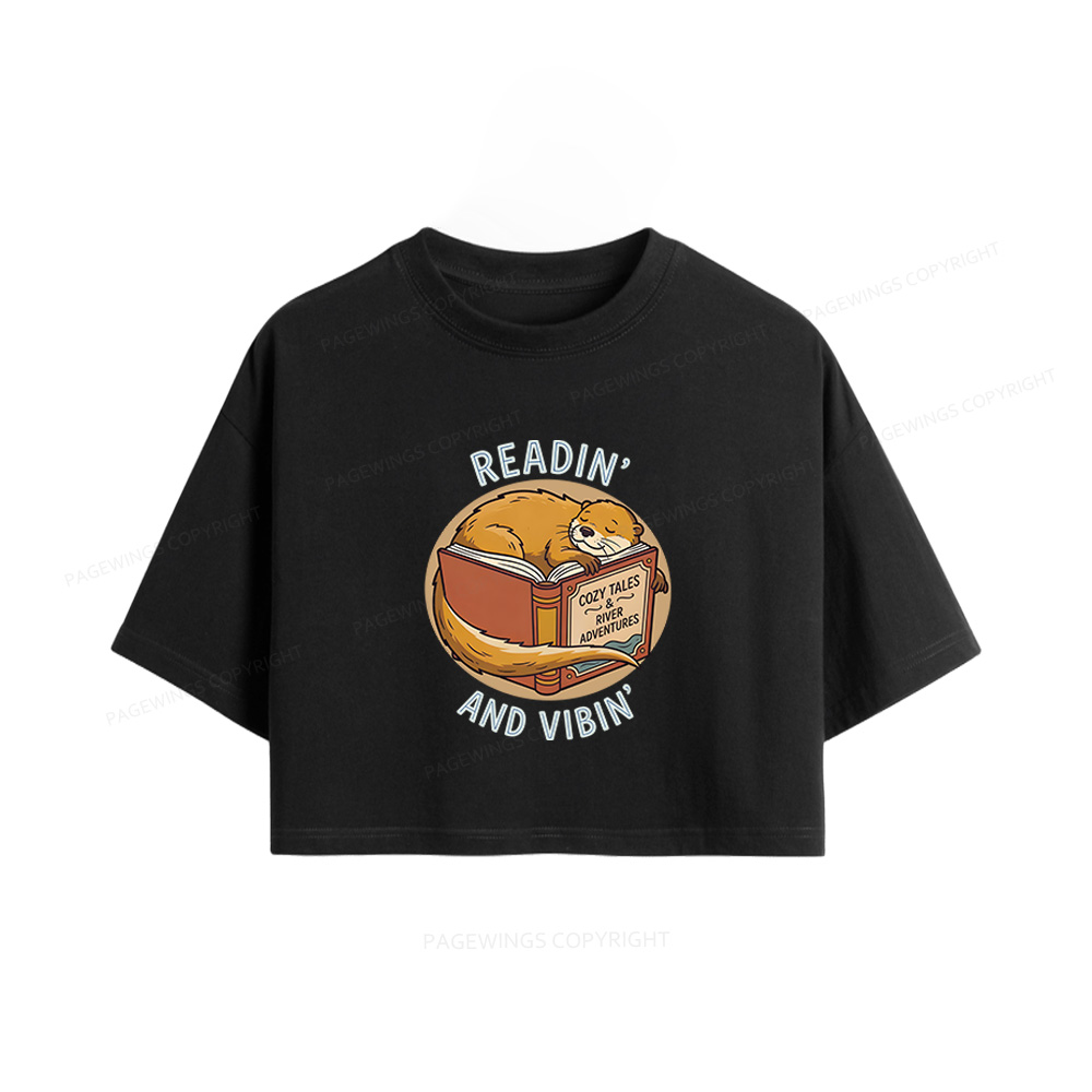 Pagewings Readin' And Vibin' Women Crop Tops
