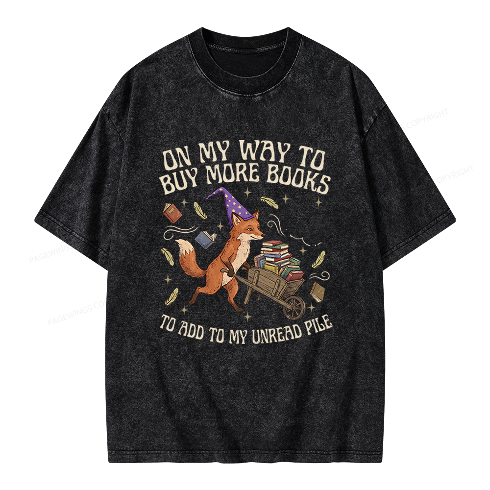 Pagewings On My Way To Buy More Books Unisex Washed T-shirt