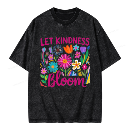Pagewings Let Kindness Bloom Unisex Washed T-shirt