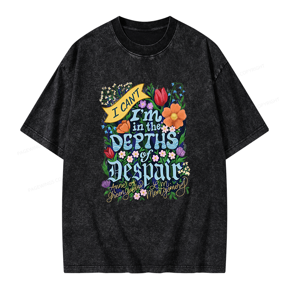 Pagewings Depths Of Despair Unisex Washed T-shirt