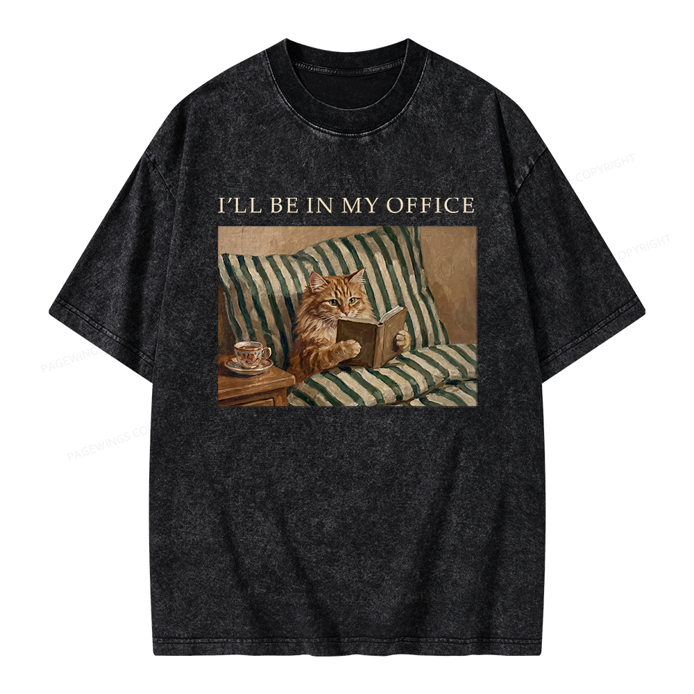 Pagewings Funny Book Lover Unisex Washed T-shirt