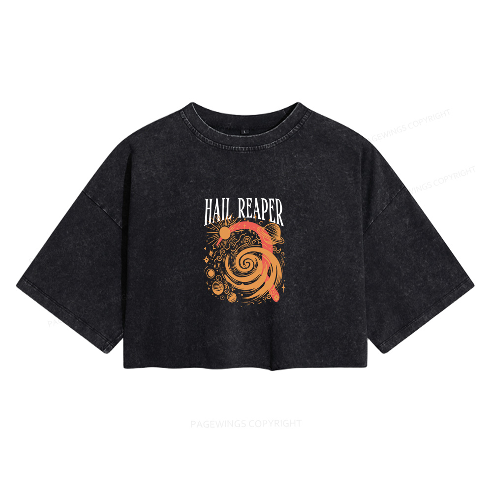 Pagewings Book Lover Women's Washed Cropped T-shirt