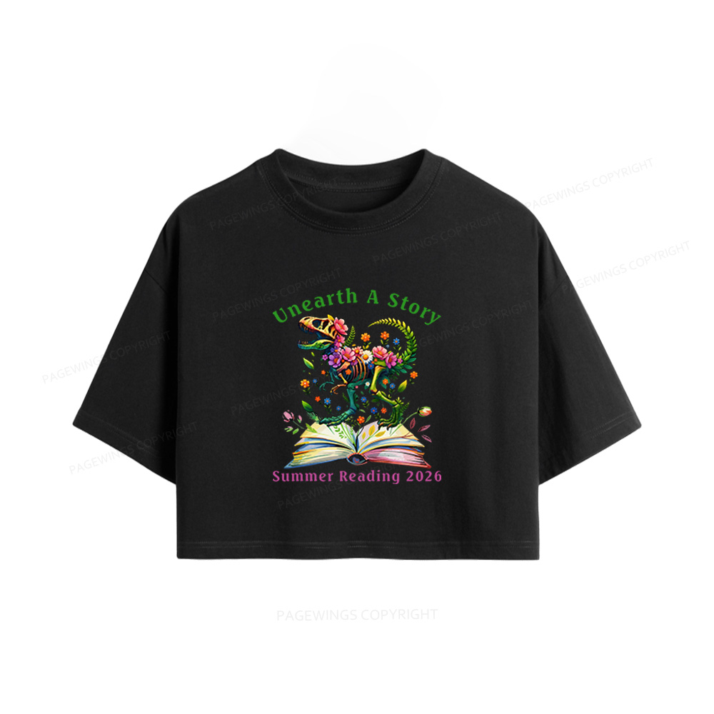 Pagewings Summer Reading 2026 Women Crop Tops