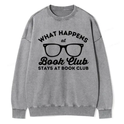 Pagewings What Happens At Book Club Unisex Washed Sweatshirt