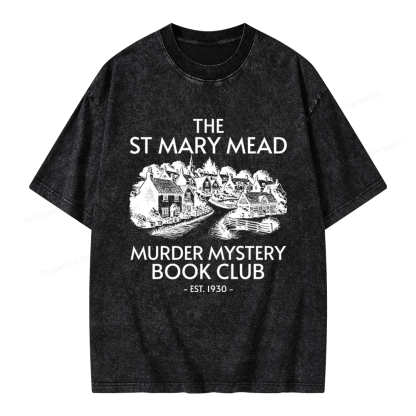 Pagewings Murder Mystery Book Club Unisex Washed T-shirt