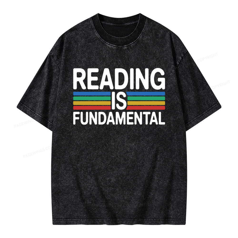 Pagewings Reading Is Fundamental Unisex Washed T-shirt