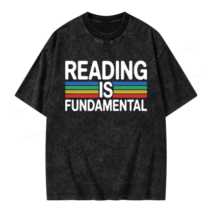 Pagewings Reading Is Fundamental Unisex Washed T-shirt