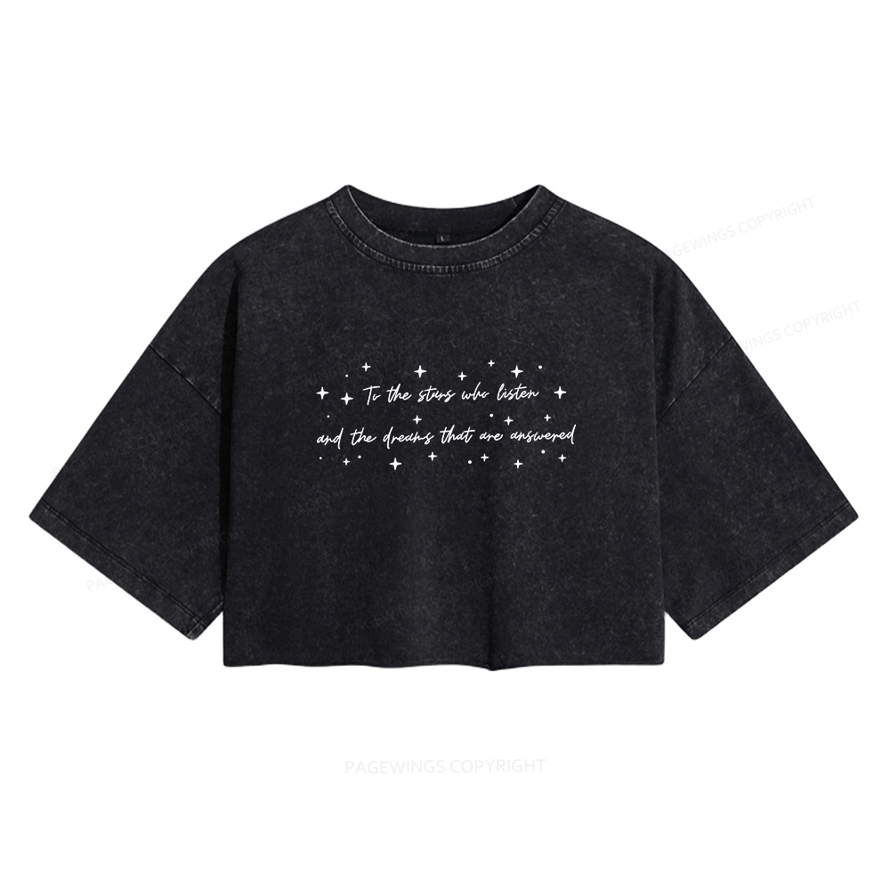 Pagewings Bookish Fantasy Women's Washed Cropped T-shirt