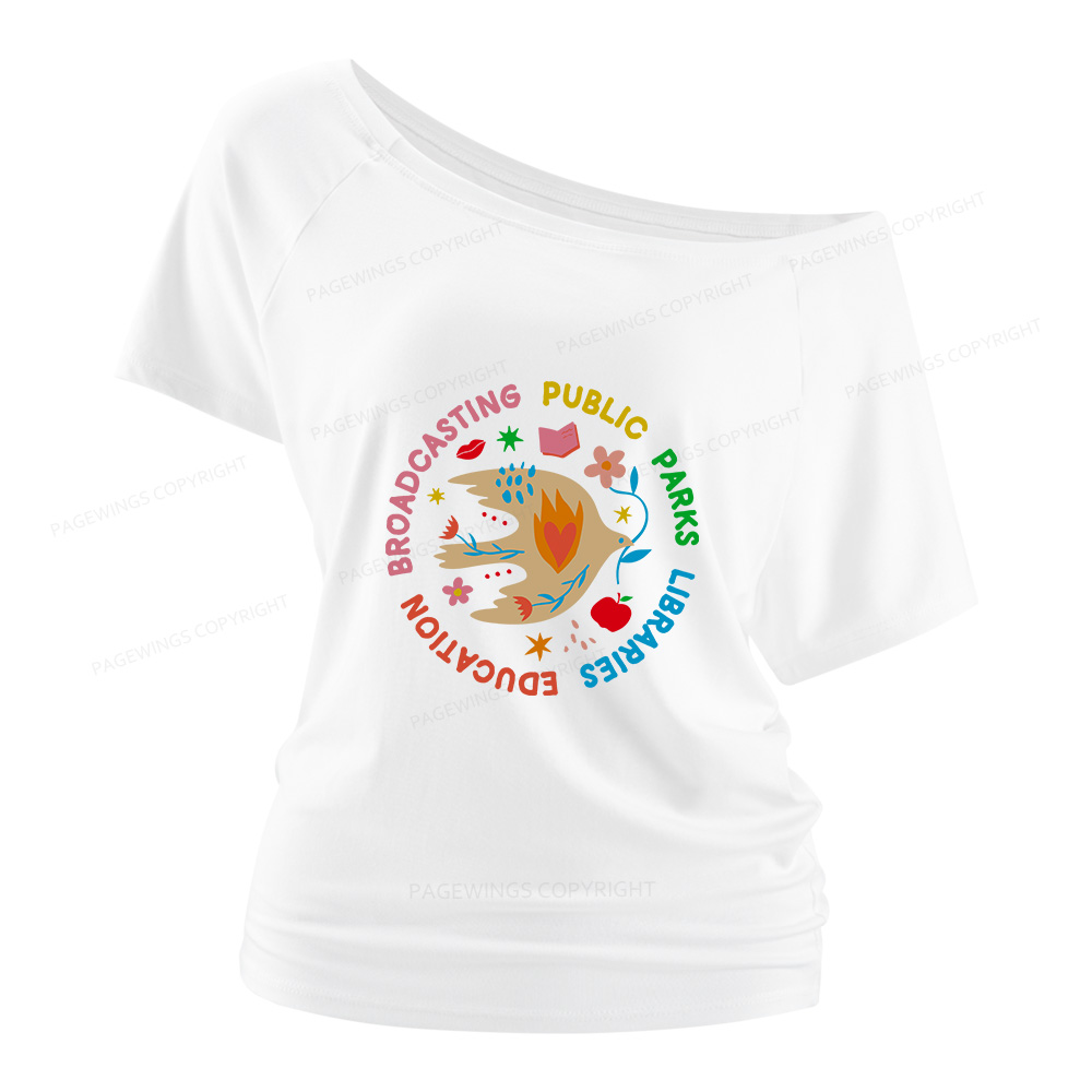 Pagewings Public Parks Libraries Women Off Shoulder T-shirts