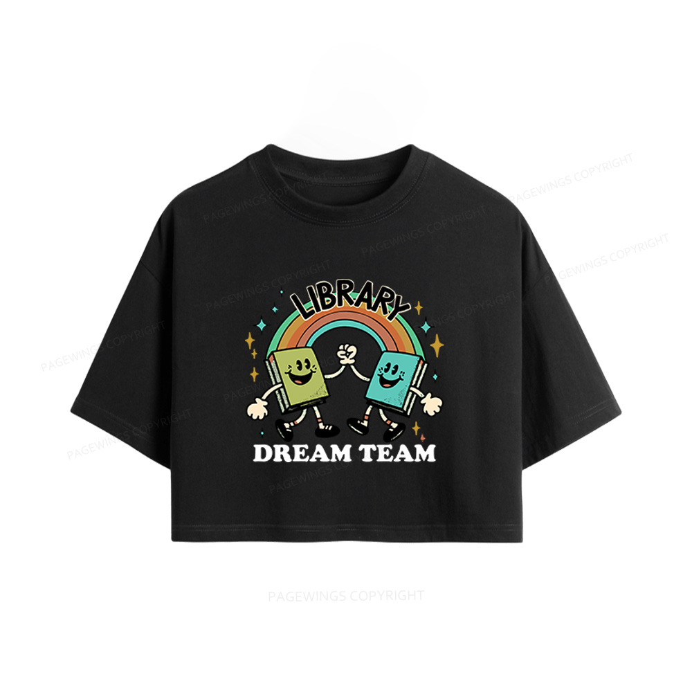 Pagewings Library Dream Team Funny Women Crop Tops