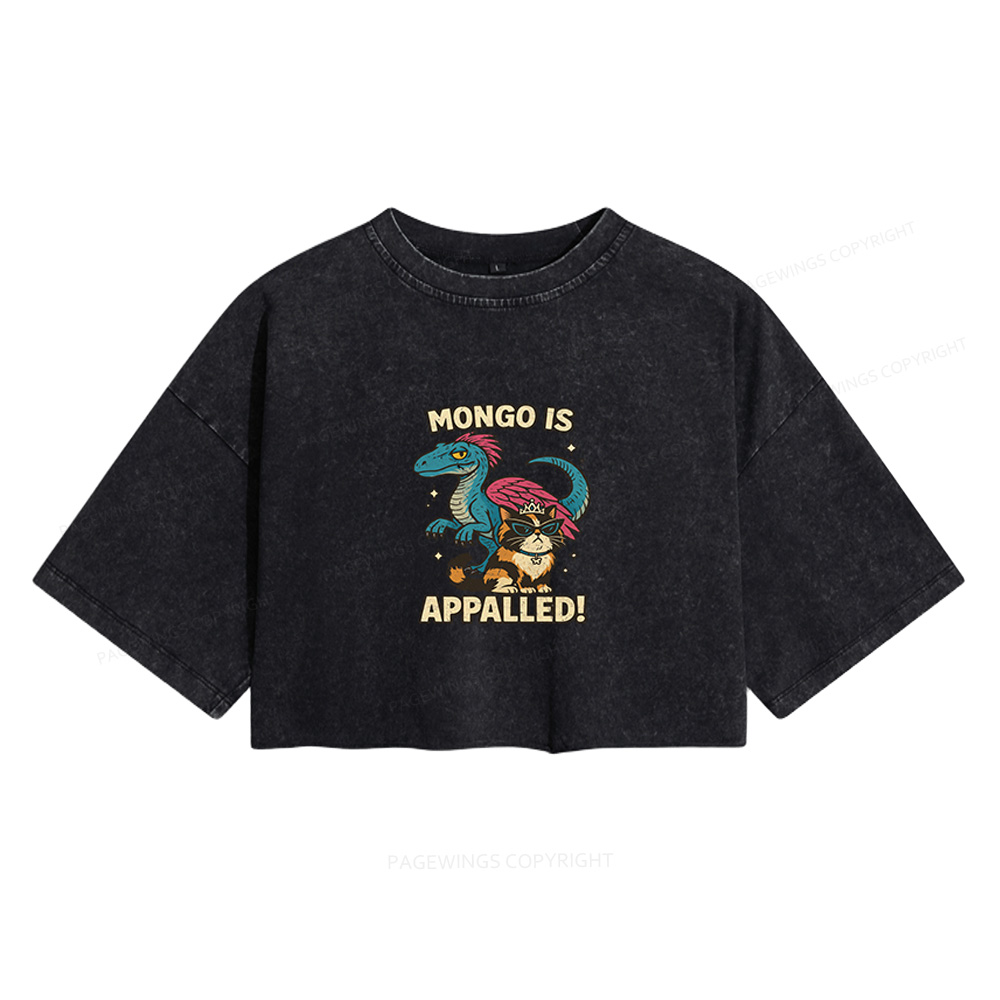 Pagewings Mongo Is Appalled Women's Washed Cropped T-shirt