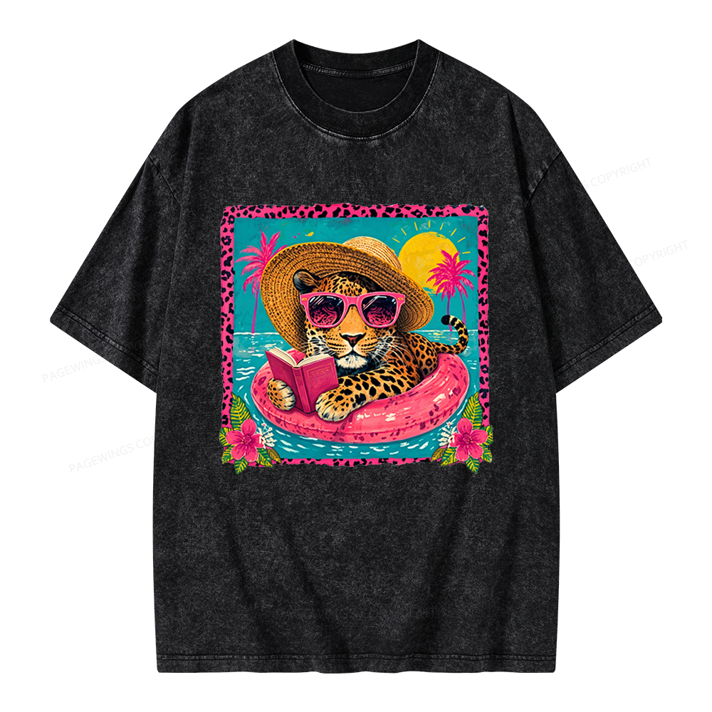 Pagewings Summer Reading Unisex Washed T-shirt