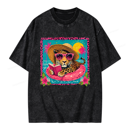 Pagewings Summer Reading Unisex Washed T-shirt