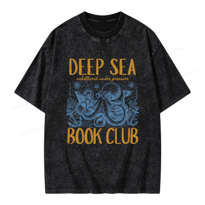 Pagewings Deep Sea Book Club Unisex Washed T-shirt