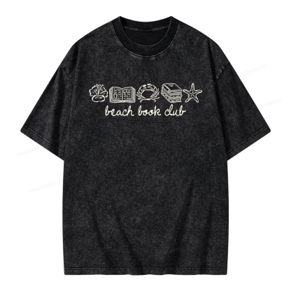 Pagewings Beach Book Club Unisex Washed T-shirt