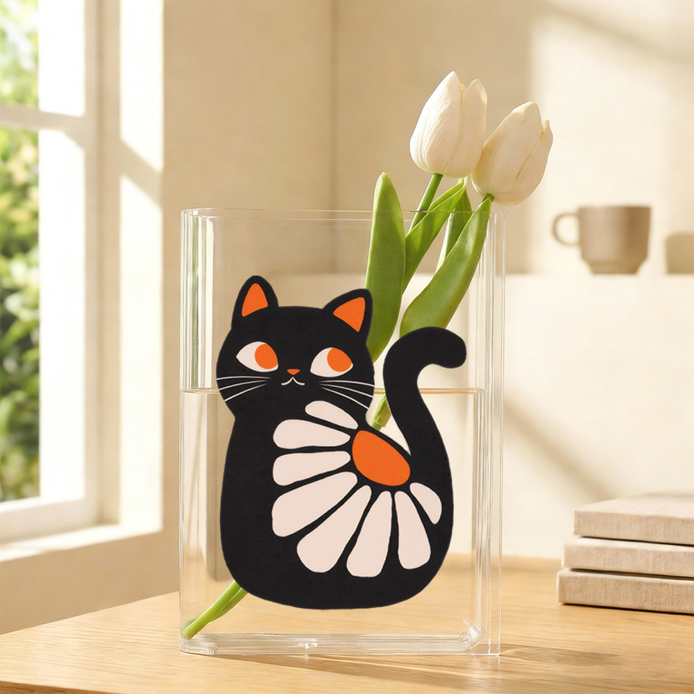 Pagewings Flower Cat Acrylic Book Vase