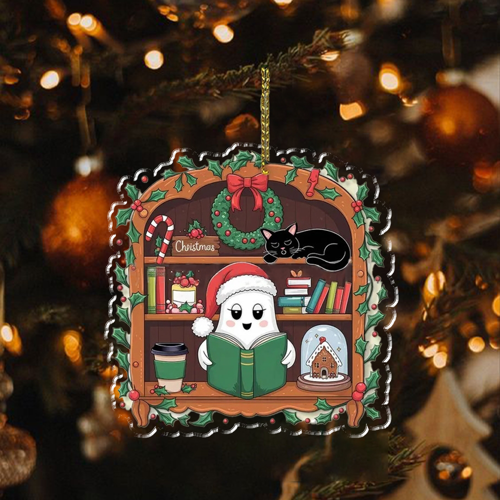 Pagewings Personalized Christmas Bookworm Girl Ornament