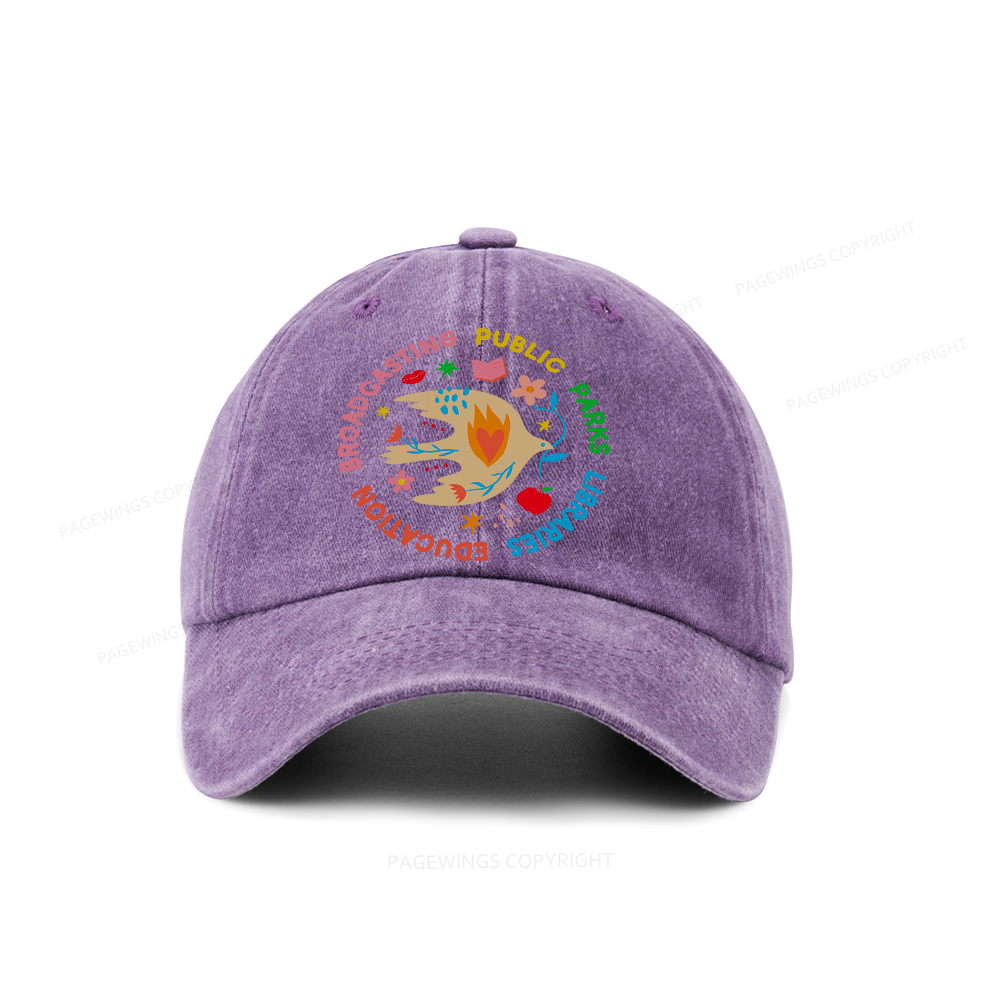 Pagewings Public Parks Libraries Education Broadcasting Washed Cap