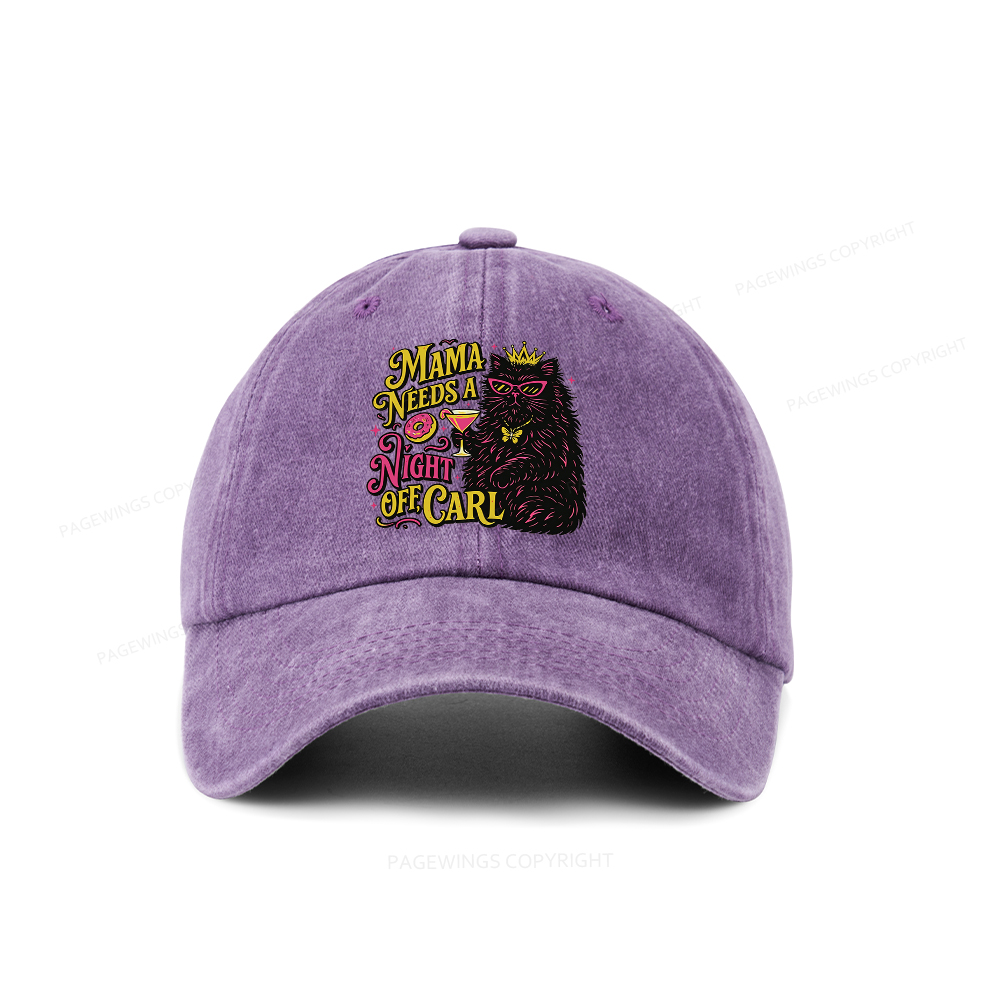 Pagewings Mama Needs A Night Off Washed Cap